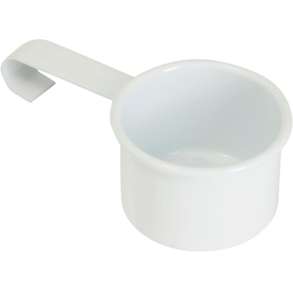 New-White Farmhouse Laundry Canister with Scoop - Picture 3 of 16